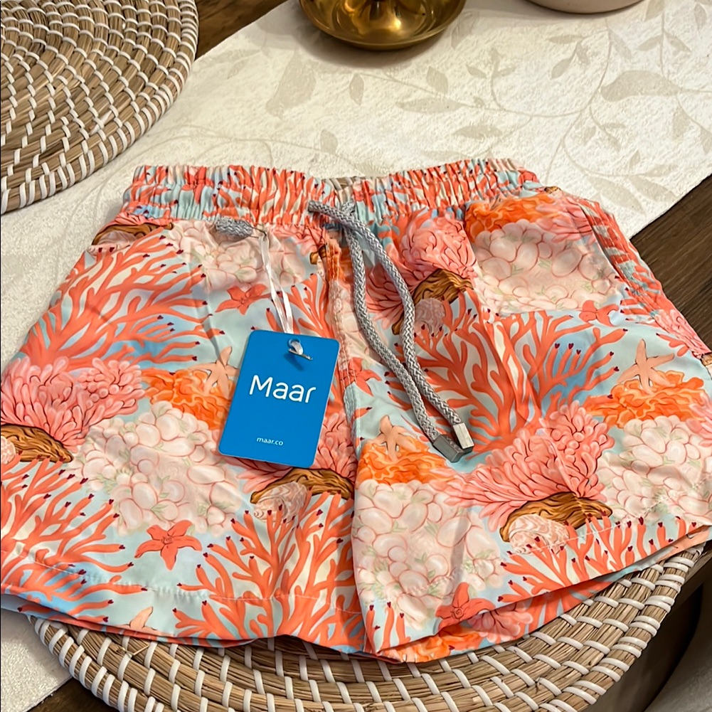 New Maar Coral Print Swim Trunk